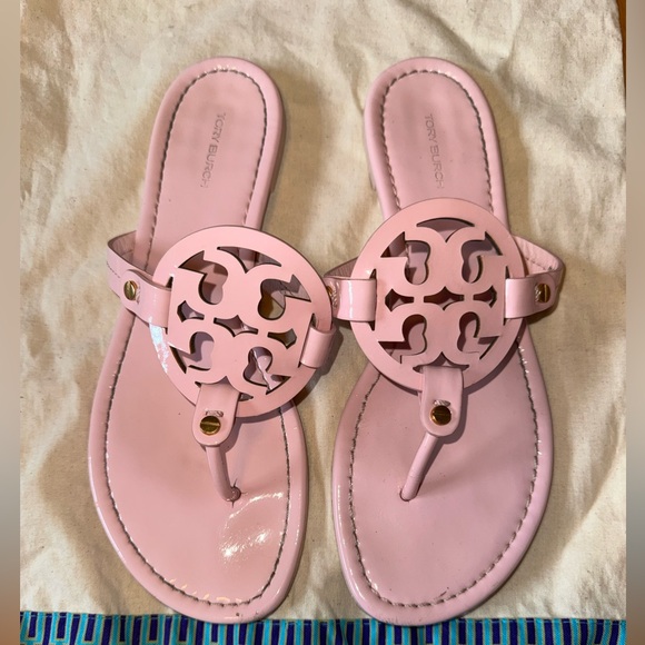 Tory Burch Pink Petunia Miller Sandals - Picture 2 of 9